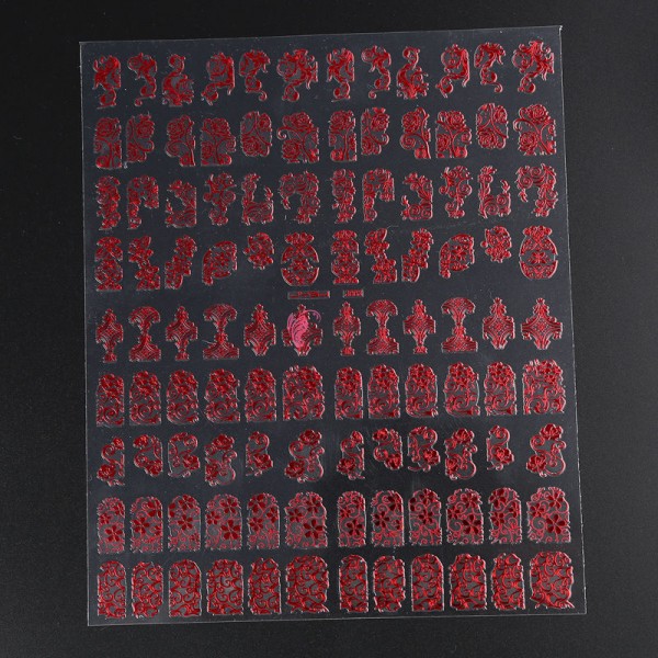 Stickere 3D Combinate 108 Rosu Metalizat, XXL